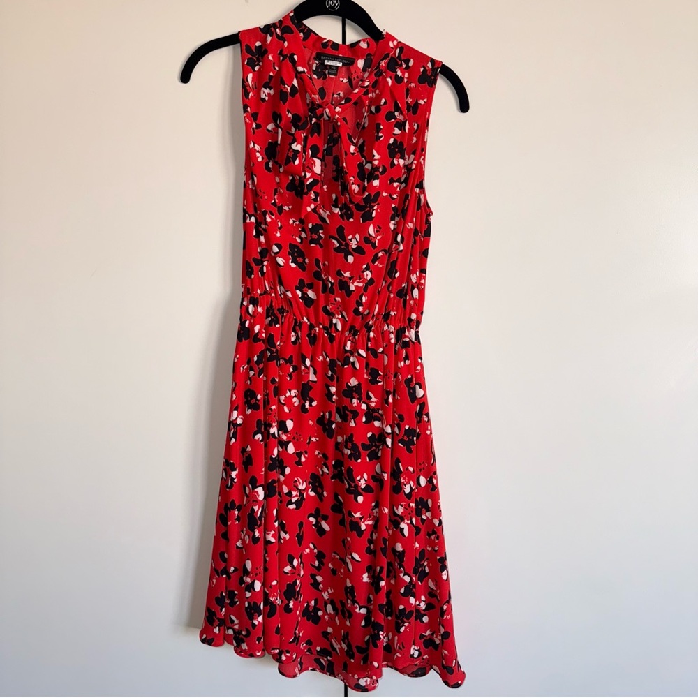 Banana Republic Red Floral Midi Dress